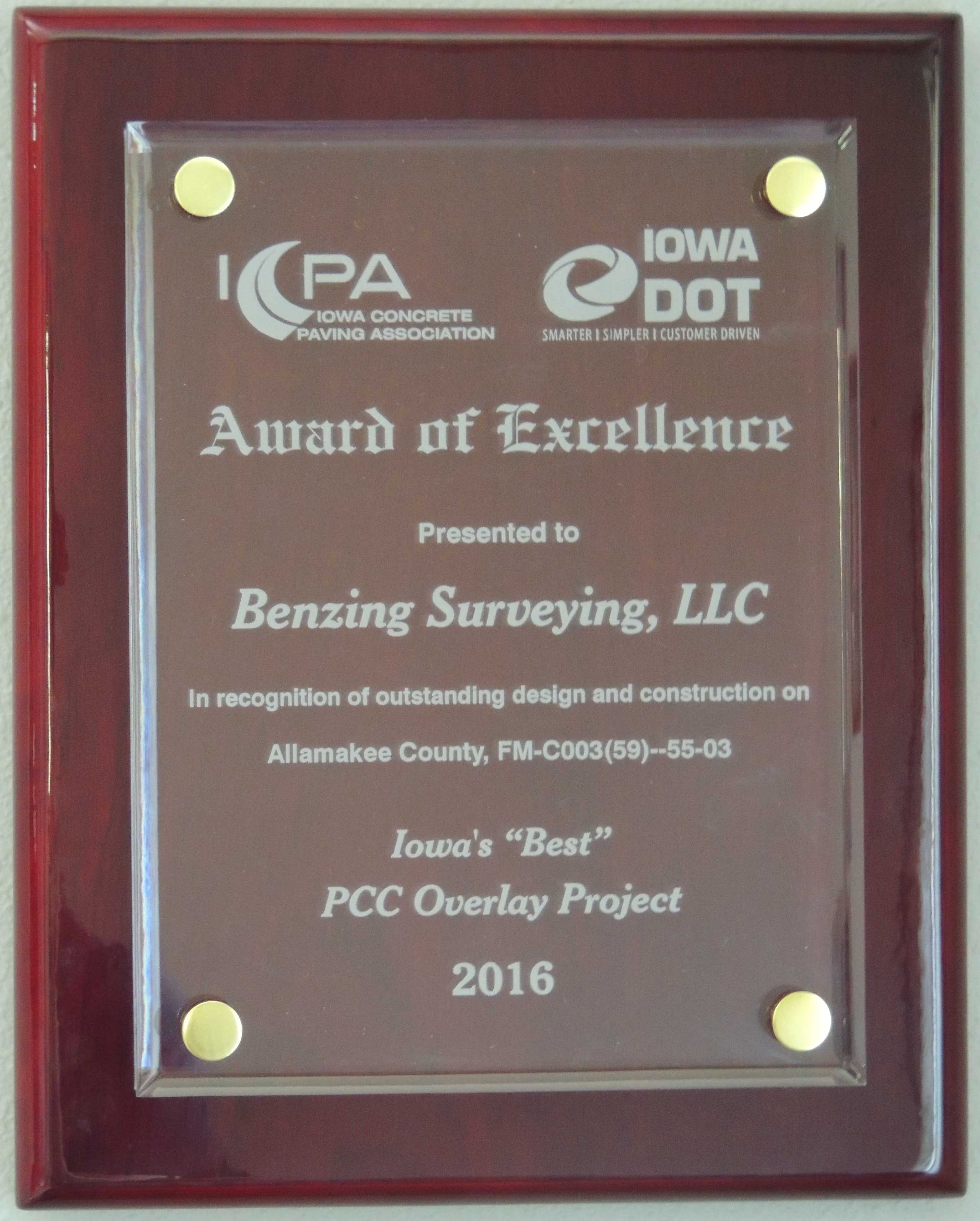 Award for Best Concrete Overlay Project in Iowa!